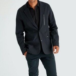 Paskho Mens Black The Ultimate Travel Full Zip Blazer Jacket XL